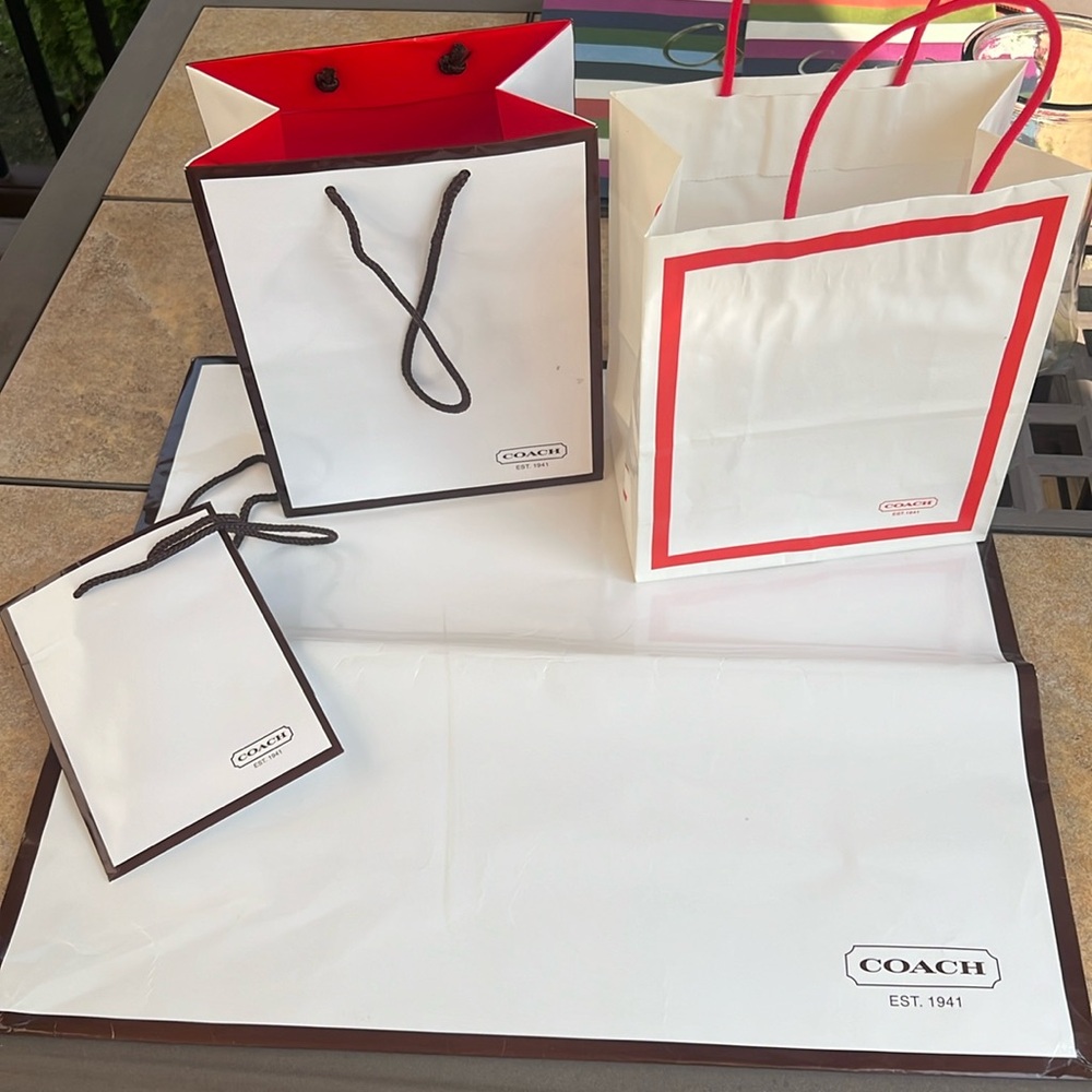 Set of 4 COACH original shopping bags